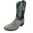 thumbnail image 1 of GadwallAR Men's Alex Exotic Western Cowboy Boots-Squre Toe Pull On Leather Python Bone 9.5 Medium, 1 of 6