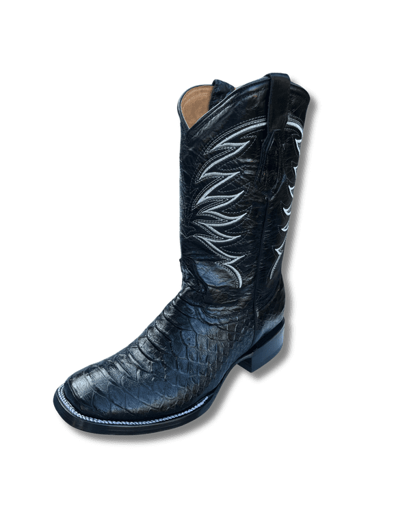 GadwallAR Men's Alex Exotic Western Cowboy Boots-Squre Toe Pull On Leather Python Black 12.5 Medium