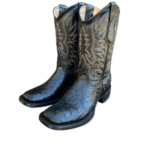 GadwallAR Men's Exotic Pattern Western Cowboy Square Toe Boots in Leather-Alex Series Pull-on in Caiman & Python Styling bota de vaquero para hombre Quill Black 11 Medium