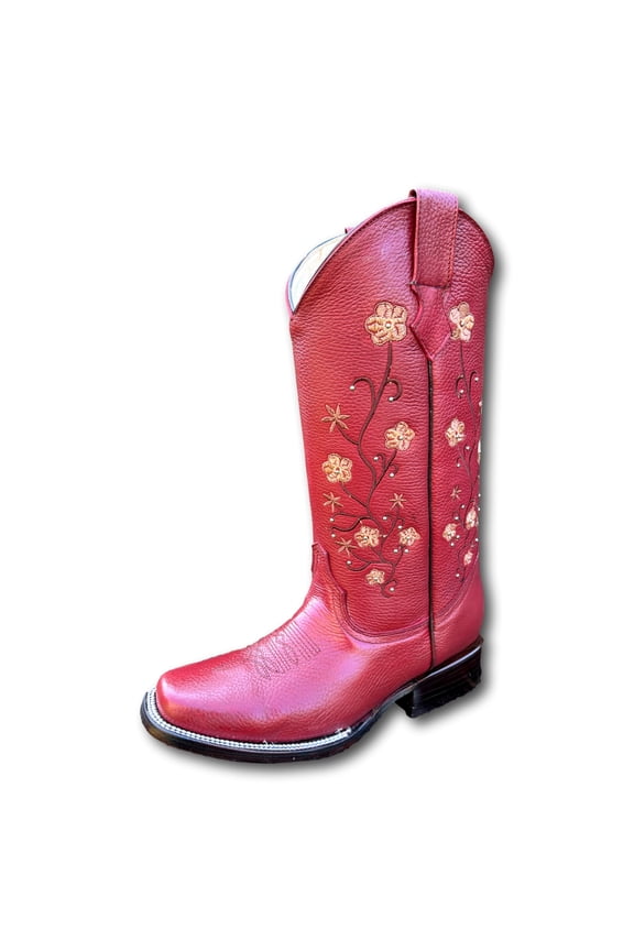 Women's Erin Full Leather Western Boot with Classic Leather Sole Cherry 7