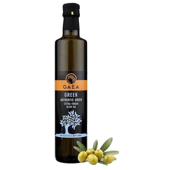 Gaea Greek Authentic Extra Virgin Olive Oil | First Cold Pressed | Non-GMO | Mild Flavor Perfect for Cooking | 16.9 Ounce (Pack of 1)