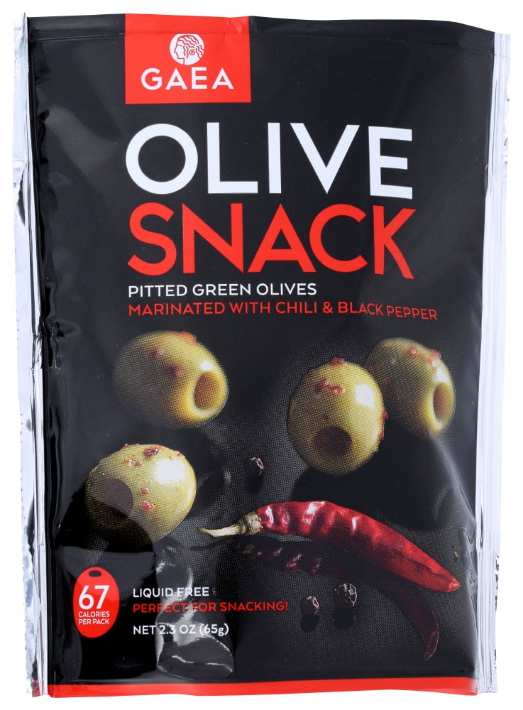 Gaea Olive Snack Pitted Green Olives, 2.3 Oz