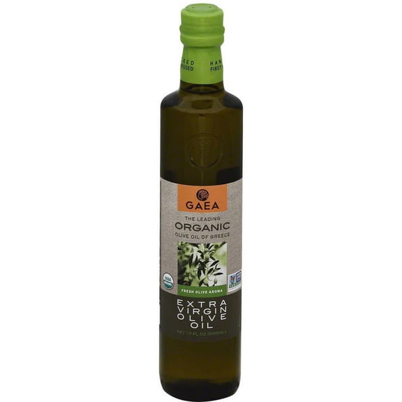 Gaea Organic Extra Virgin Olive Oil, 17 fl oz, (Pack of 6)