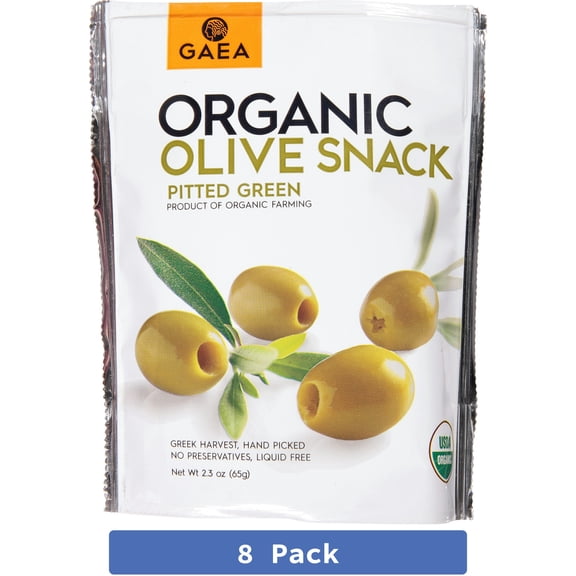 Gaea Organic Pitted Green Olives, 2.3 oz