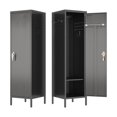 thumbnail image 1 of Gaeanet Metal Storage Locker for Employees with Towel Rack,Pegboards,54" H Steel Locker with Lock & 1 Shelf for School Office Gym Bedroom,Assembly Required,Black, 1 of 10