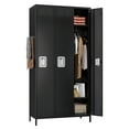 thumbnail image 1 of Gaeanet Metal Storage Lockers for Employees with Lock&Pegboard,Steel Locker Cabinet for Gym,School,Industrial Storage Locker Cabinet with 3 Door,Assembly Required (Black, 3 Doors), 1 of 7