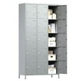 thumbnail image 1 of Gaeanet Metal Storage Lockers for Employees, Steel Locker Cabinet with 15 Door Lockable,Industrial Storage Locker Cabinet for Gym,School,Office,Assembly Required (Light Gray, 15 Doors), 1 of 8
