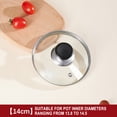 thumbnail image 1 of Gaecuw 5.51 Inch Tempered Glass Pot Lid, Explosion Proof Cookware Cover With Knob, Fits Inner Diameter 5.43 To 5.71 Inch Pots, Stainless Steel Rim Kitchen Replacement Lid, 1 of 9