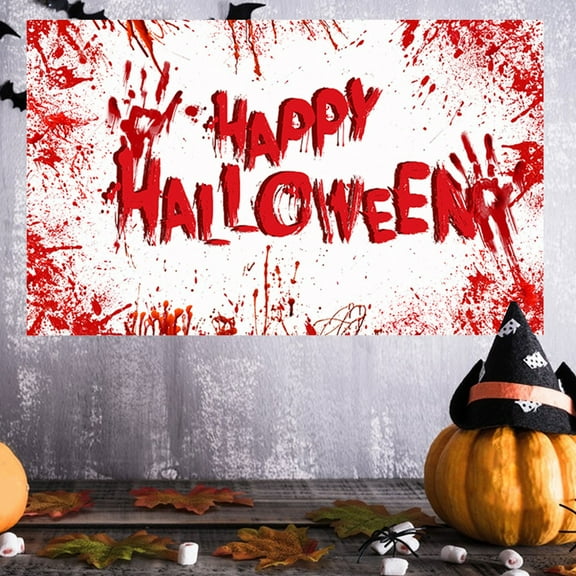 Gaecuw Backdrop Background, Halloween Banners Decorative Photo Backgrounds Halloween Decoration Supplies Events Outdoor Party Supplies, Window Door Decoration for Halloween Decoration
