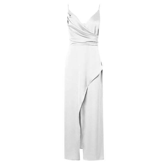 Gaecuw Bridesmaid Dresses for Wedding for Women V Neck Bodycon Dresses Sleeveless Champagne Ankle Length Maxi Dresses Party Dress Prom Dresses Acrylic Flowy Graduation Dresses Solid Semi Formal Dress