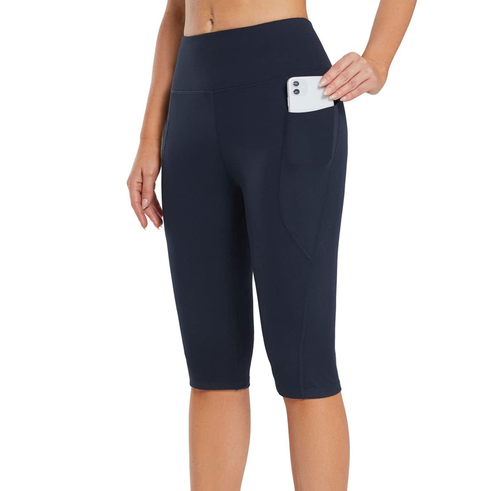 Women's Bootcut Pants Leggings with Pockets Autumn Workout out Leggings  Stretch Waist Button Pocket Yoga Gym Loose Pants