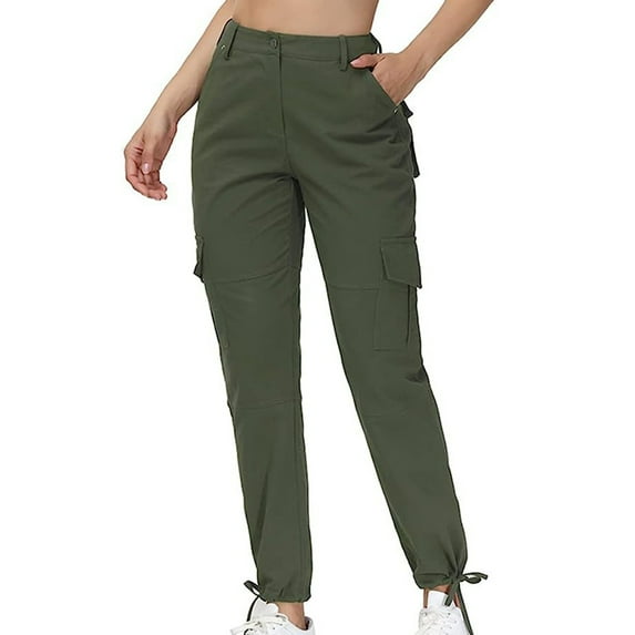 Gaecuw Cargo Pants Y2k Women Palazzo Pants Plus Size Regular Fit Long Pants Zipper Lounge Trousers Strappy Sweatpants Casual Loose Baggy Yoga Pants Mid Waisted Summer Workout Pants with Pockets Solid