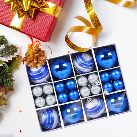 Gaecuw Christma Decoration Clearance, Vintage Christmas Ornaments, Pastel Christmas Ornaments, Plastic Ornament Balls Miniature Christmas Decorations for Holiday Party Decor(Blue, Plastic)