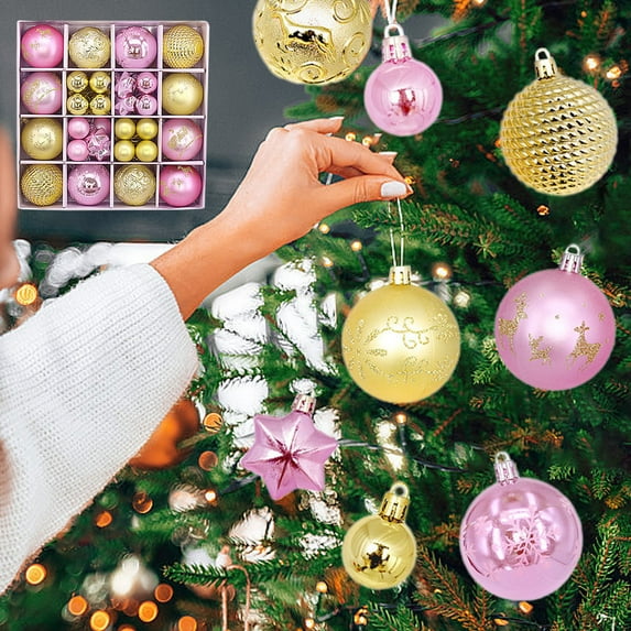 Gaecuw Christma Decoration, Colorful Christmas Ornaments, Mini Ornaments for Mini Tree, Iridescent Ornaments Balls Christmas Tree Decorations Set for Holiday Party Decor(Multicolor, Plastic)