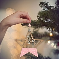 Gaecuw Clear Wall Hanging Vase, Christmas Yard Decorations, Christmas Decor Outdoor, Outdoor Xmas Decorations Christmas Home Decor for Holiday Party Decor(Pink, Wood)