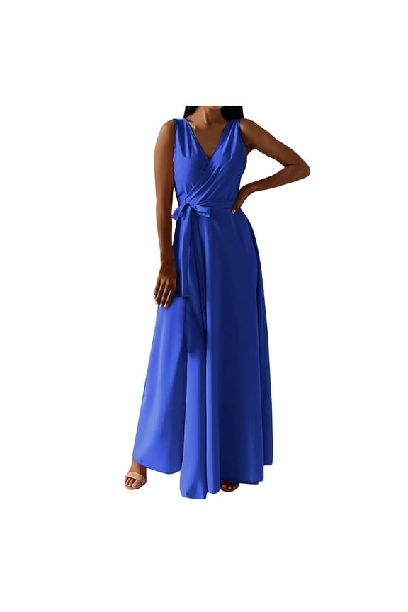 Cocktail Dresses for Wedding Guest V Neck Sleeveless Champagne Dresses Ankle Length Long Dresses Swing Party Dress Strappy Prom Dresses Flowy Graduation Dresses Solid Semi Formal Dress