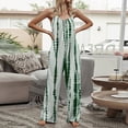 thumbnail image 1 of Gaecuw Dressy Jumpsuit for Women 2023 Sleeveless Cold Shoulder Spaghetti Strap Backless Overall Square Neck Band Collar Striped Printed Onesie One Piece Outfits High Waisted Wide Leg Summer Romper, 1 of 4