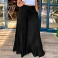 thumbnail image 1 of Gaecuw Flared Pants for Women Relaxed Fit Long Pants Lounge Trousers Frill Sweatpants Casual Loose Baggy Yoga Pants High Waisted Chiffon Summer Ankle Length Workout Pants with Pockets Solid Pants, 1 of 6