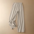 thumbnail image 1 of Gaecuw Linen Pants for Women Palazzo Pants Plus Size Relaxed Fit Long Pants Lounge Trousers Sweatpants Casual Loose Baggy Pants High Waisted Linen Summer Ankle Length Workout Pants Solid Pants, 1 of 7