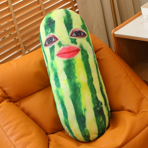 Gaecuw Pillow Green Cushion for Bedroom Living Room Cushion for Bedroom Living Room Silent Watermelon Strip Happy Watermelon Toy Doll Home Throw Pillow Girl Gift for Valentines Decoration - cotton