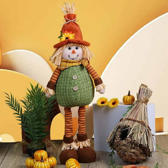 Gaecuw Thanksgiving Decoration Season Sunflower Decoration Hanging Leg Doll Home Decoration Halloween Decor, Pumpkin Decorations for Thanksgiving Decoration Indoor(Green, 100%Polyester)