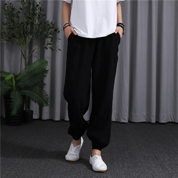 Gaecuw Wide Leg Linen Pants for Women Wide Legged Pants Plus Size Regular Fit Long Pants Lounge Trousers Sweatpants Casual Loose Baggy VintagePants High Waisted Workout Pants with Pockets Solid