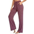 thumbnail image 1 of Gaecuw Wide Legged Pants for Women Casual Plus Size Regular Fit Long Pants Drawstring Lounge Trousers Sweatpants Loose Baggy Yoga Pants High Waisted Summer Workout Pants with Pockets Solid, 1 of 4