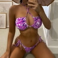 thumbnail image 1 of Gaecuw Women Bikini Set for Women 2 Piece Bathing Suits Set for Women Sleeveless Swimwear Top High Waisted Thong Briefs Swim Bottom Slip On Closure Swimsuits Abstract Print Bathing Suits Beachwear, 1 of 6