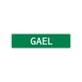 thumbnail image 1 of Gael Boys Letter Printed Plaque Decoration Label Children Name Indoor Outdoor Wall Novelty Aluminum Metal Sign 4"x13.5", 1 of 1