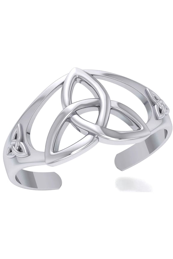 GaelSong 925 Sterling Silver Cuff Bracelet Celtic Triquetra Knot Design Branded Gift Box 1.18'' H