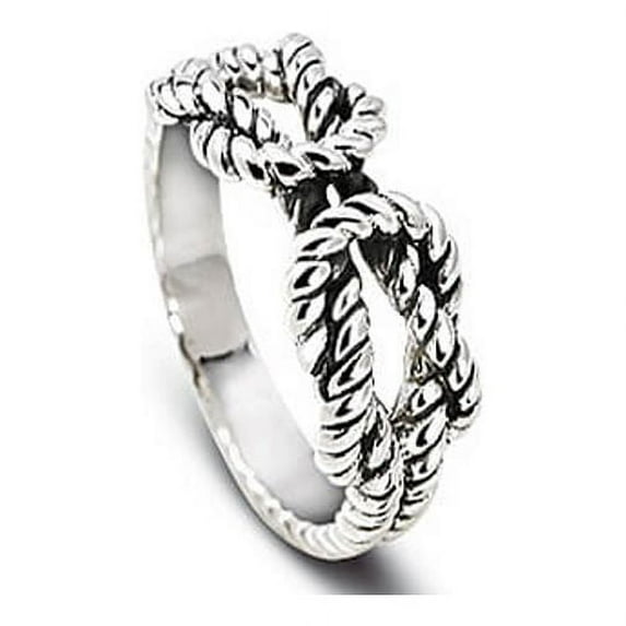 GaelSong 925 Sterling Silver Fisherman's Knot Ring Mother's Birthday Present Jewelry for Women Size 6-12