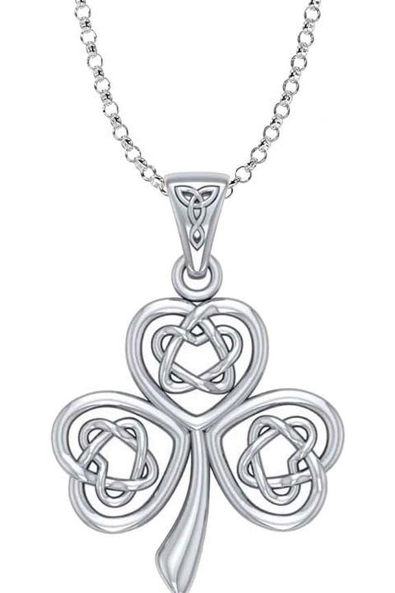 GaelSong 925 Sterling Silver Shamrock Necklace Clover Pendant Jewelry for Women 18"
