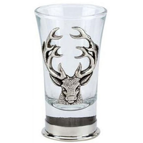 GaelSong Scottish Stag Shot Glass Pewter 2 Oz. Shocttish Gift Handmade BarShotGlasses Celtic Kitchenware Party Drinks