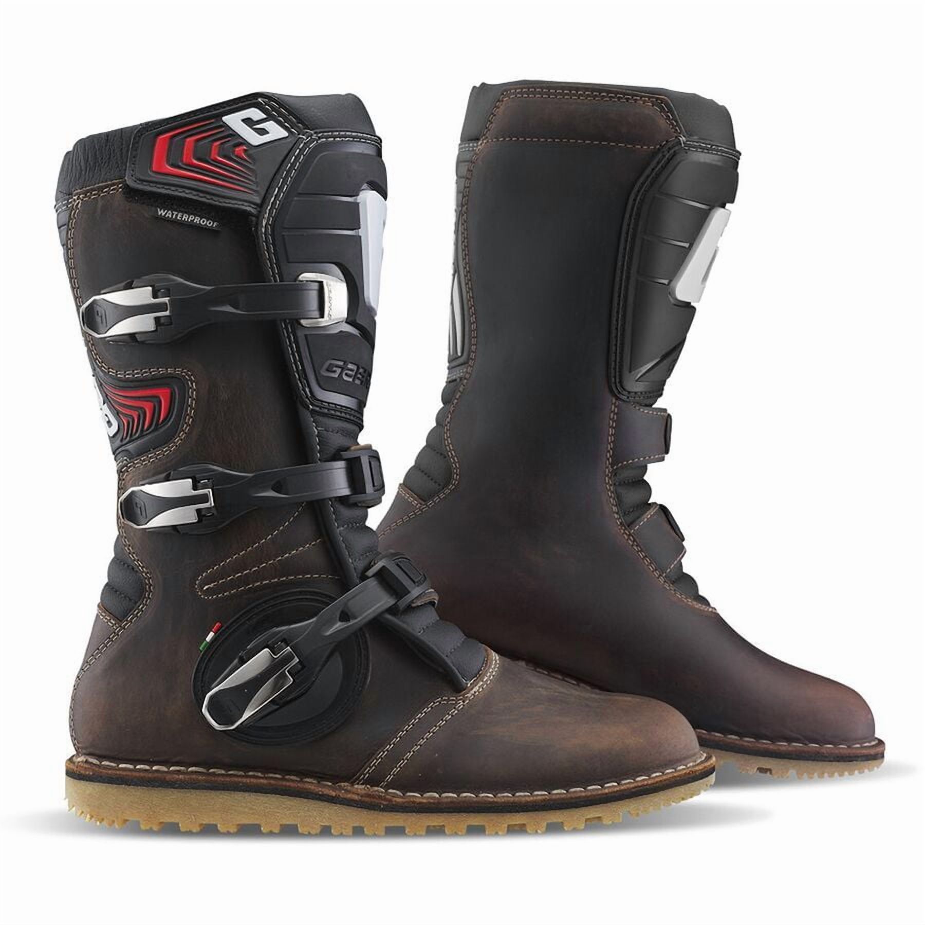 Bota MX de cuero engrasado para hombre, color café, talla 10 USA