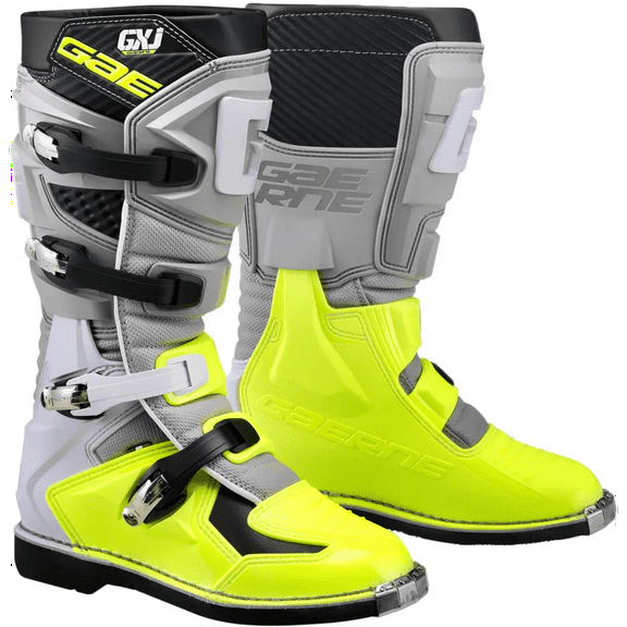 Gaerne GXJ Youth MX Offroad Boots Gray/Yellow Fluorescent 5 USA