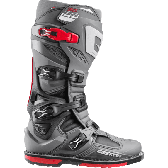 Gaerne SG-22 Mens MX Offroad Boots Anthracite/Black/Red 9 USA