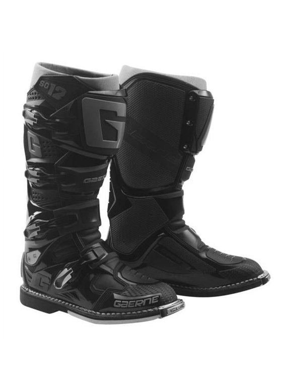SG12 Mens MX Offroad Boots Black/Black 10.5 USA