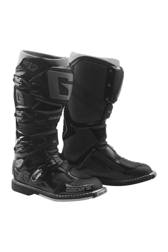 SG12 Mens MX Offroad Boots Black/Black 10.5 USA