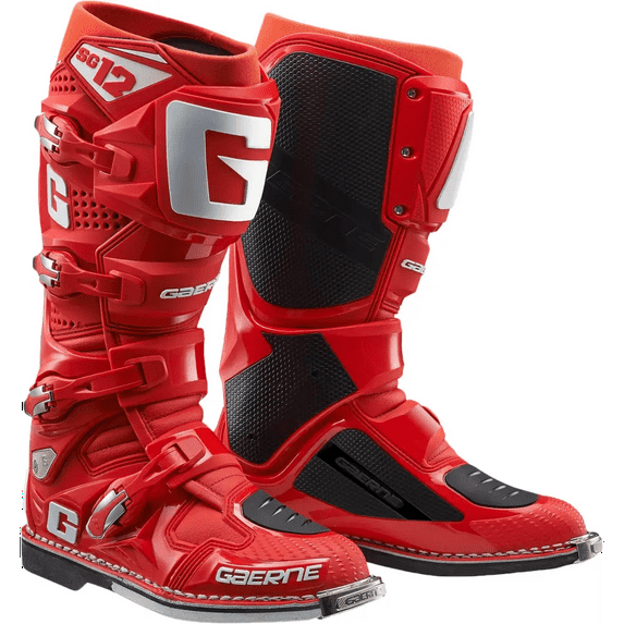 Gaerne SG12 Mens MX Offroad Boots Red/Silver 12 USA