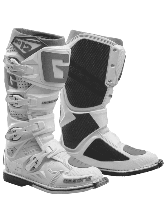 SG12 Mens MX Offroad Boots White/Silver 12 USA