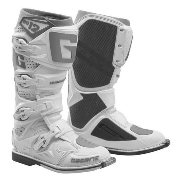 Gaerne SG12 Mens MX Offroad Boots White/Silver 13 USA