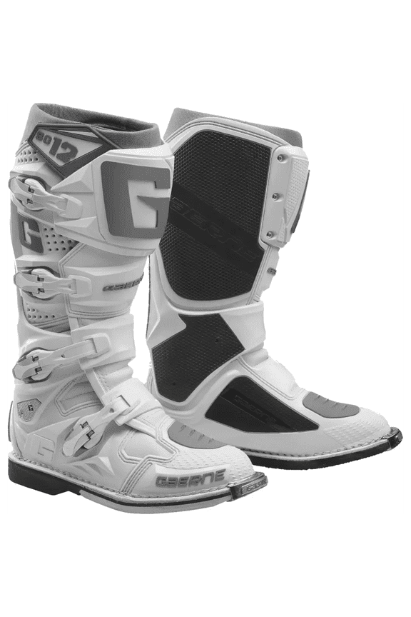 SG12 Mens MX Offroad Boots White/Silver 7 USA