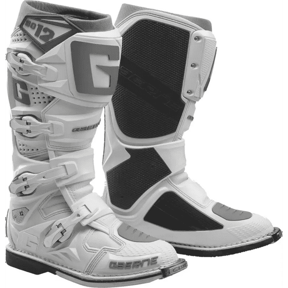 Gaerne SG12 Mens MX Offroad Boots White/Silver 9 USA