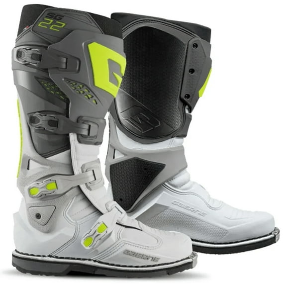 Gaerne SG22 Mens MX Offroad Boots Anthracite/White/Gray 10 USA