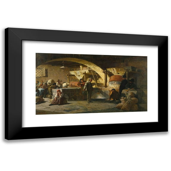 Gaetano Capone 14x10 Black Modern Framed Museum Art Print Titled - The Bakery (1880)