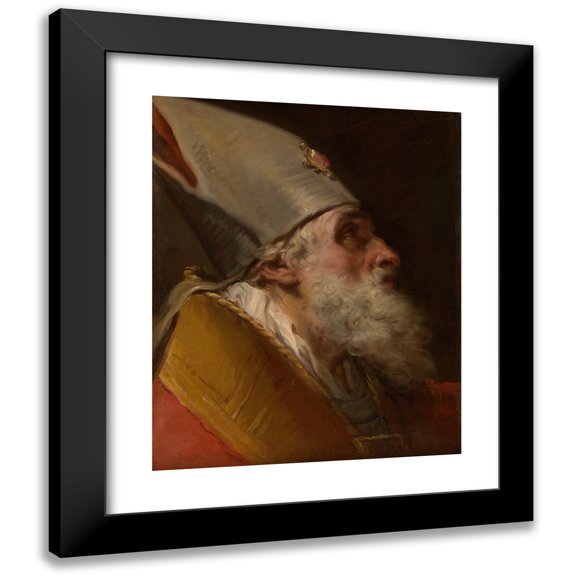 Gaetano Gandolfi 20x24 Black Modern Framed Museum Art Print Titled - Head of a Bishop (ca. 1770)