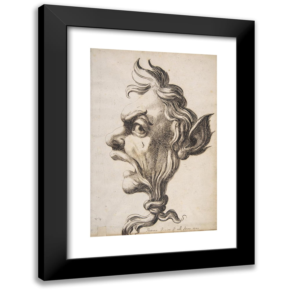 Grotesque Print Gaetano Piccini 11x14 Black Modern Framed Museum Art Print Titled ...