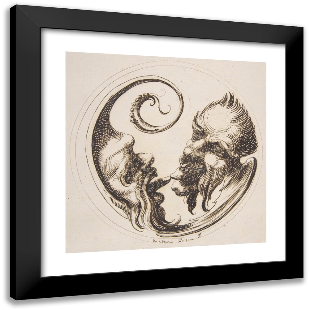 Grotesque Print Gaetano Piccini 20x20 Black Modern Framed Museum Art Print Titled - Two ...