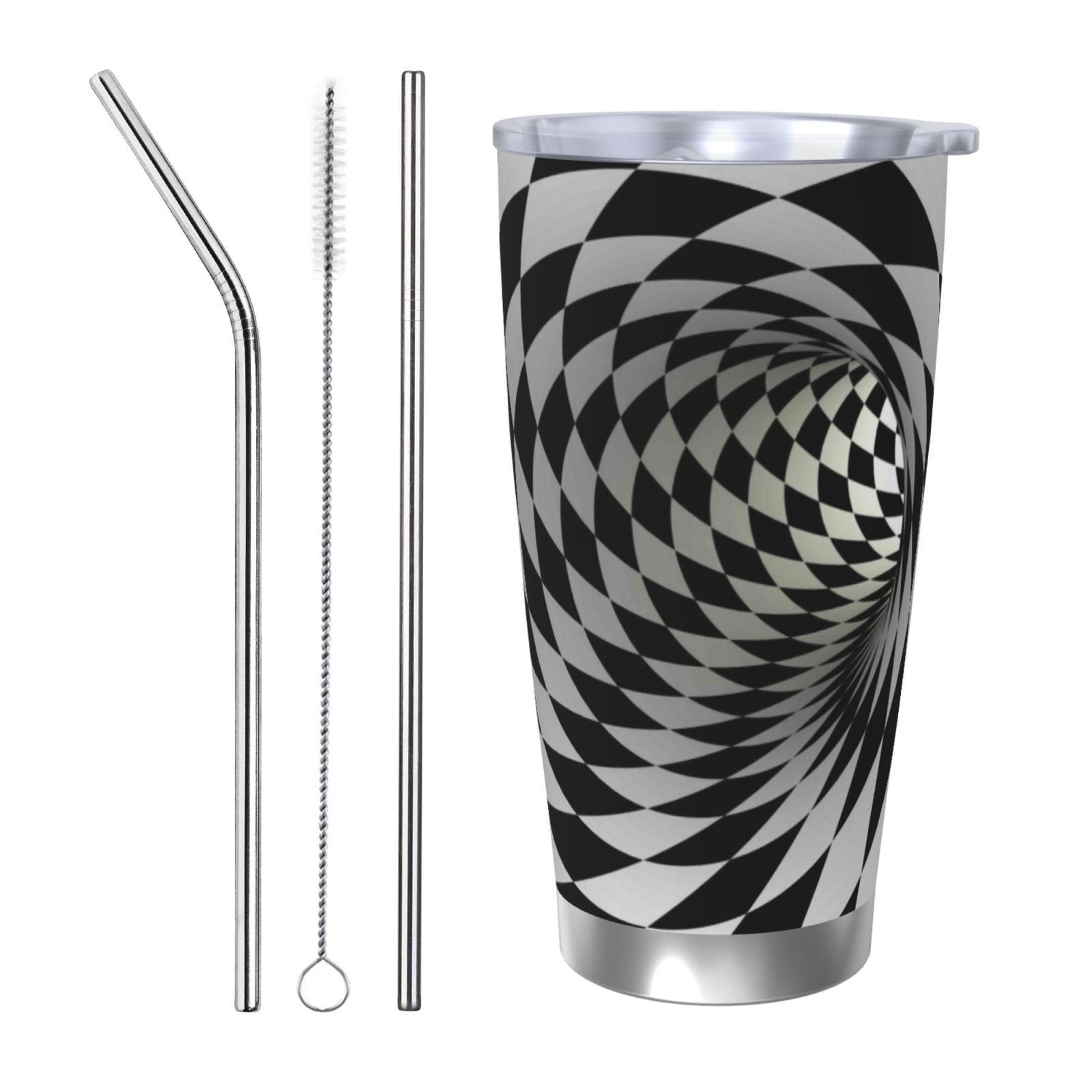 Gaeub 3D Vortex Illusion Print 20-Ounce Stainless Steel Car Cup ...