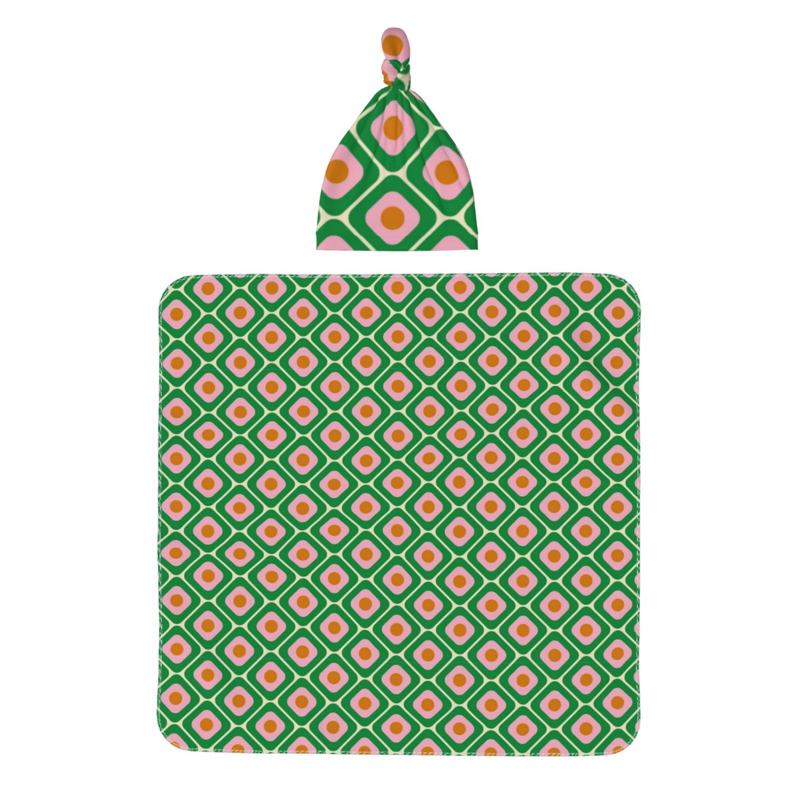 Gaeub 60s and 70s Style Baby Swaddle Receiving Blankets with Matching